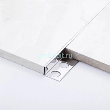 П-профиль из нержавеющей стали закладной 3х10 мм SBP018-10H SG серебро глянец 2,7м
