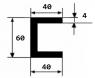 Швеллер алюминий 40х60х40х4 мм 3 м
