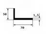 Уголок алюминиевый 50х70х1,5 мм 3 м