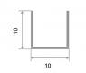 П-образный профиль алюминиевый 10х10 мм П-10х10  Золото глянцевое браш 2,7 м