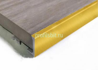 L-образный профиль алюминиевый 10 мм ПО-Г10 Золото глянцевое браш 2,7 м