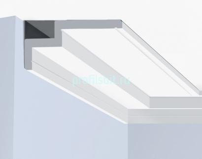 Потолочный плинтус 165х62 мм Hiwood A165L белый 2 м