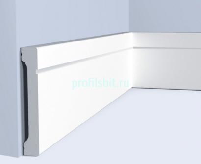 Плинтус напольный 110х16 мм Hiwood B110V1L белый 2 м