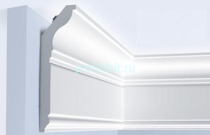 Потолочный плинтус 150х42 мм Hiwood L1902L белый 2 м