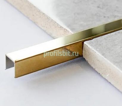 Алюминиевый П-образный профиль П-12х12 золото глянец 2,7 м