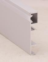 Алюминиевый плинтус напольный с LED подсветкой ПЛС-80 серебро матовое 3 м