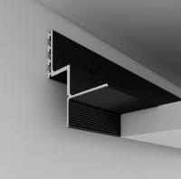 Алюминиевый плинтус потолочный теневой ПО-142 Черный матовый 2,7 м