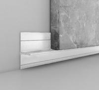 Алюминиевый плинтус напольный теневой ПО-146 Серебро матовое 2,7 м