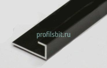 Алюминиевый П-профиль для стекла ПО-166 Черный матовый 2,7 м
