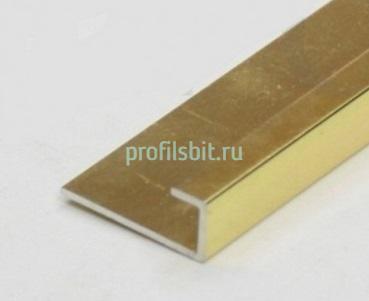 Алюминиевый П-профиль для стекла ПО-166 золото глянец 2,7 м