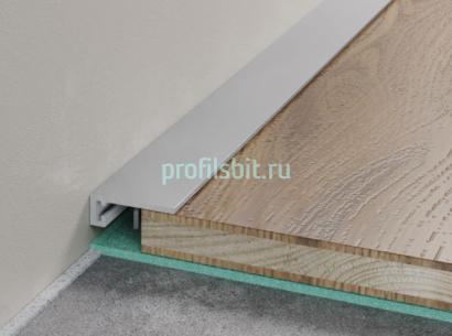 Алюминиевый микроплинтус ПО-189 серебро матовое 2,7 м