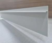 Алюминиевый плинтус напольный 80 мм теневой ПО-192 серебро матовое 2,7 м