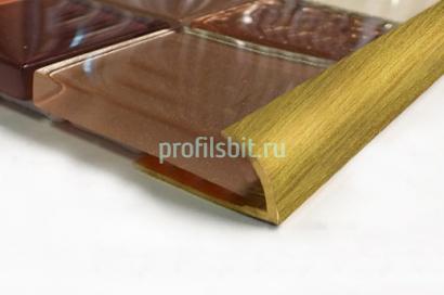 Профиль С-образный для плитки из латуни Yakamoz ЛР-9,5 латунь антик 2,7 м