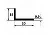 Уголок алюминиевый 15х30х0,9 мм 3 м
