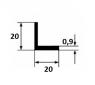 Уголок алюминиевый 20х20х0,9 мм 3 м