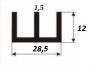 Профиль алюминиевый Ш-образный 28,5х12х1,5 мм для панелей 3 м