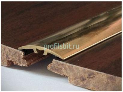 Одноуровневый порог из полированной латуни 30 мм LW 30 2,7 м