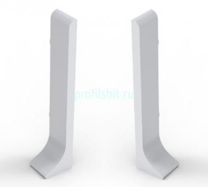 Комплект заглушек для напольного плинтуса Мега-Трейд ЛП-100з серебро (левая+правая)