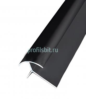 Алюминиевый профиль под плитку закладной угловой ПО-10х10 Черный матовый 2,7 м