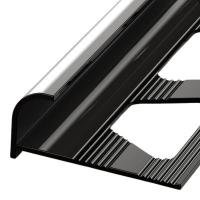 Алюминиевая раскладка для плитки наружний угол ПО-13 Черный матовый 2,7 м