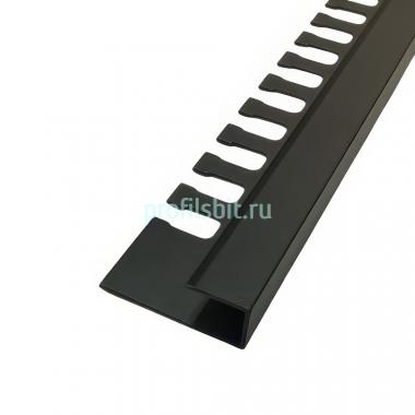 П-профиль алюминиевый окантовочный 10 мм ПО-П10 Чёрный муар 2,7 м