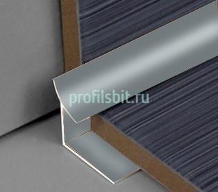 Уголок алюминий внутренний для плитки ПО-В10 Графит глянец 2,7 м