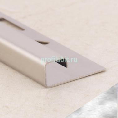 Окантовочный профиль из нержавеющей стали 10х10 мм SB016-10H SGB Серебро глянец браш 2,7 м