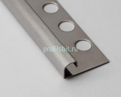 Профиль С-образный из нержавеющей стали 12 мм SR029-12H SGB Серебро глянец браш 2,7 м