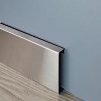 Плинтус с кабель-каналом из нержавеющей стали 60 мм H60 SGB Серебро глянец браш 2,5 м