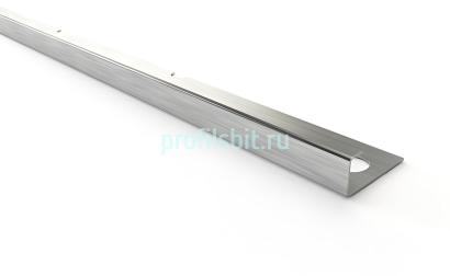 Окантовочный профиль из нержавеющей стали 10 мм SB203-10H SGB Серебро глянец браш 2,7 м