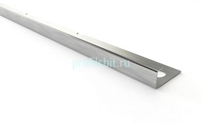 Окантовочный профиль из нержавеющей стали 12 мм SB166-1B-12H SGB Серебро глянец браш 2,7 м