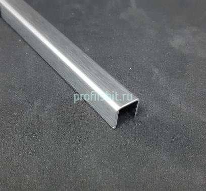 Профиль П-образный из нержавеющей стали 10х10 мм SUP010 SGB Серебро глянец браш 2,7 м