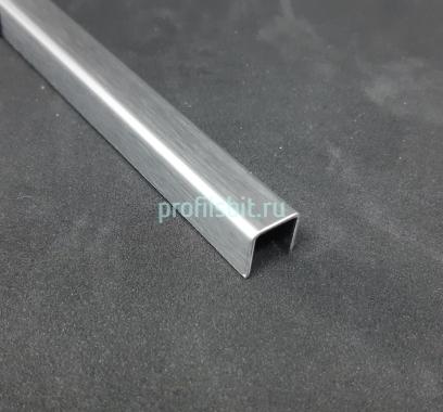 Профиль П-образный из нержавеющей стали 8х10 мм SUP085 SGB Серебро глянец браш 2,7 м