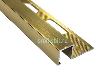 Закладной П-профиль из нержавеющей стали 10х10 мм SBP110-10H ZG золото глянец 2,7м
