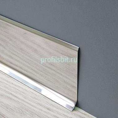 Напольный плинтус из нержавеющей стали 60 мм SY044-60H SG Серебро глянец 2,5 м