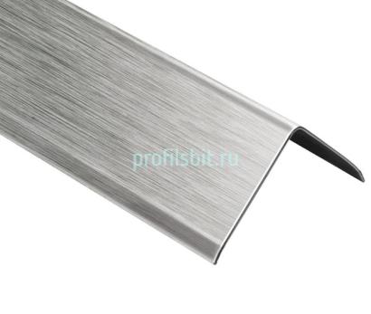 Уголок из нержавеющей стали 60х60 мм SAO12-60W SGB Серебро глянец браш 2,7 м