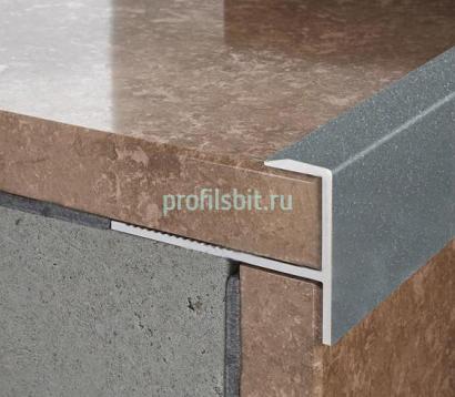 Алюминиевый F-образный профиль гибкий ПФ-10 Серый муар 2,7 м