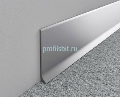 Напольный плинтус алюминиевый ПТ-60 алюминий серебро 3 м