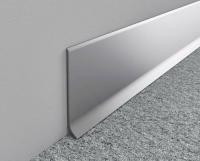 Напольный алюминиевый плинтус самоклеящийся ПТ-100 S (самокл) алюминий серебро 3 м