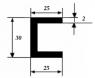 Алюминиевый швеллер 25х30х25х2 мм 3 м