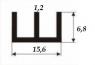 Алюминиевый профиль Ш-образный 15,6х6,8х1,2 мм 3 м