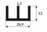 Алюминиевый профиль Ш-образный 28,9х12х1,5 мм 3 м