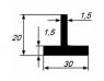 Тавр алюминиевый 30х20х1,5 мм 3 м