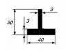 Тавр алюминиевый 40х30х3 мм 3 м