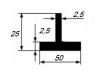 Тавр алюминиевый 50х25х2,5 мм 3 м
