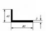 Алюминиевый уголок 40х80х3 мм разносторонний 3 м