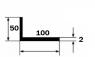 Алюминиевый уголок 50х100х2 мм разносторонний 3 м