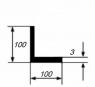Алюминиевый уголок 100х100х3 мм равносторонний 3 м